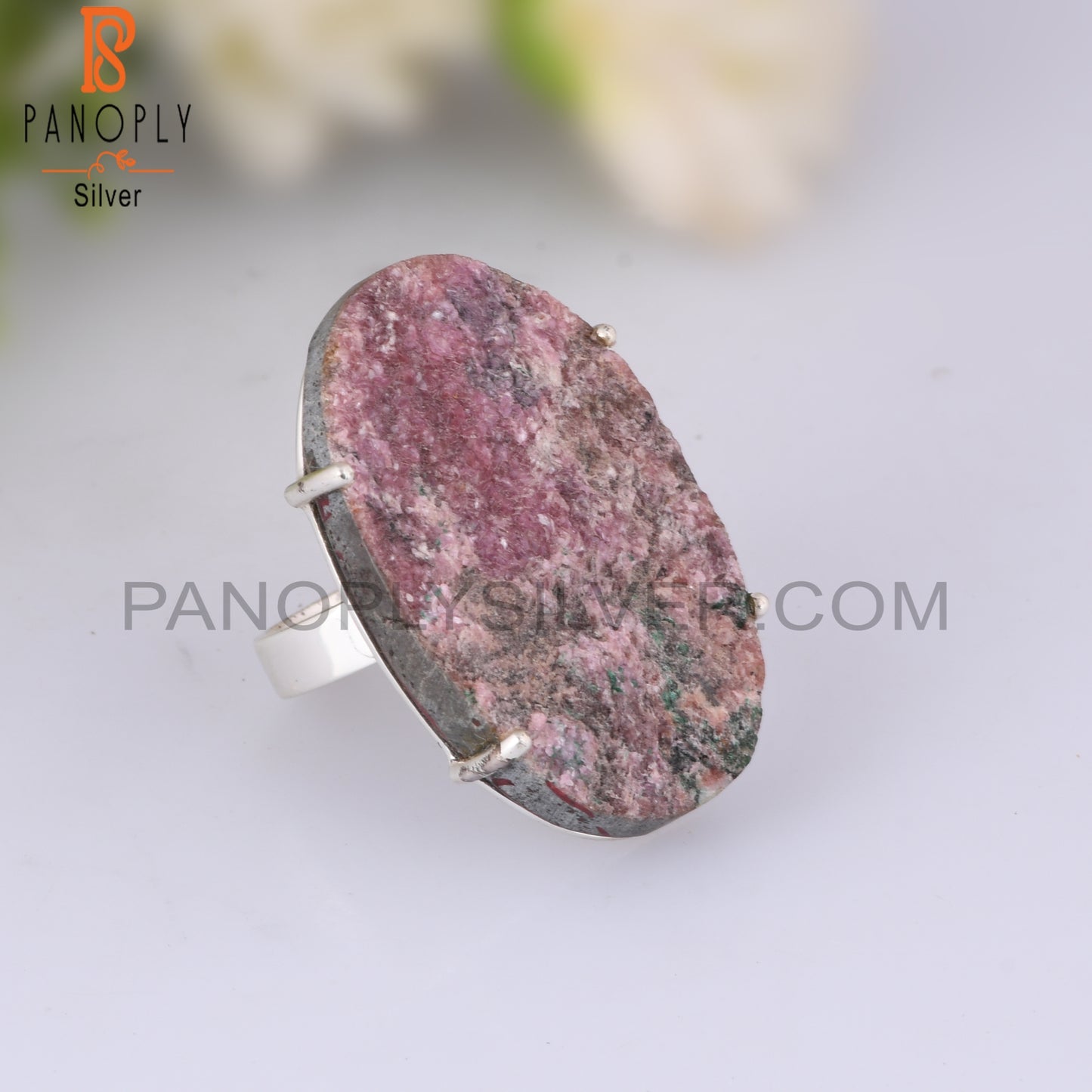 Cobalto Calcite Druzy 925 Sterling Silver Ring