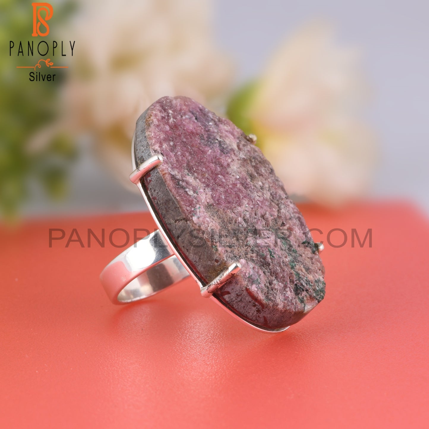 Cobalto Calcite Druzy 925 Sterling Silver Ring