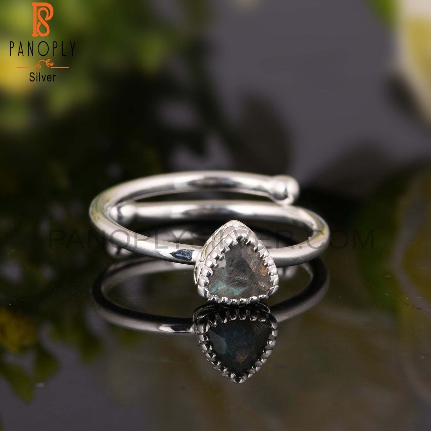 Labradorite Trillion Shape 925 Sterling Silver Ring