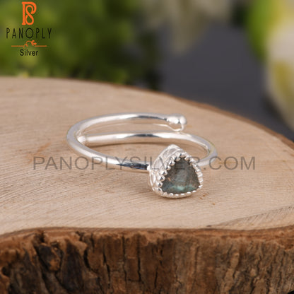 Labradorite Trillion Shape 925 Sterling Silver Ring