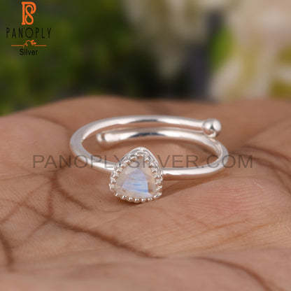 Rainbow Moonstone Attractive 925 Sterling Silver Ring