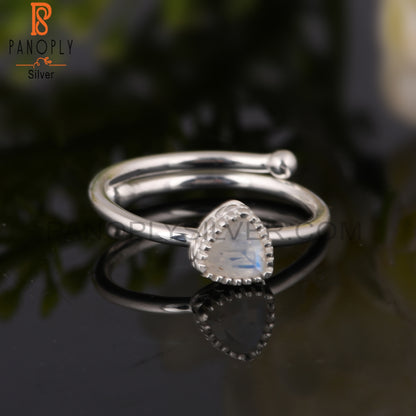 Rainbow Moonstone Attractive 925 Sterling Silver Ring