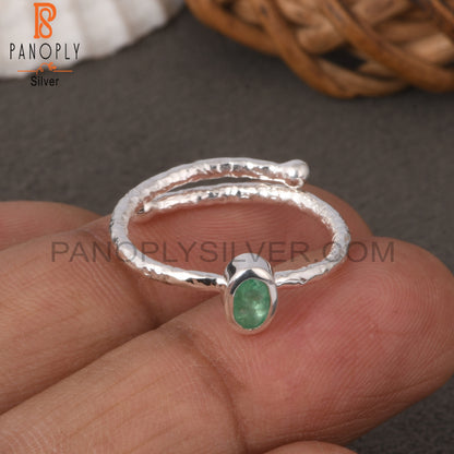 Emerald Oval Shape 925 Sterling Silver Ring