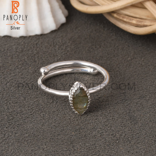 Labradorite Marquise Shape 925 Sterling Silver Ring