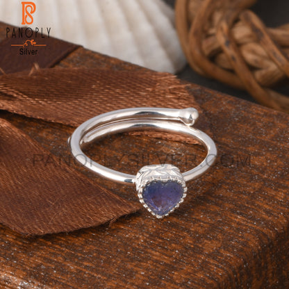 Tanzanite Heart Shape 925 Sterling Silver Ring