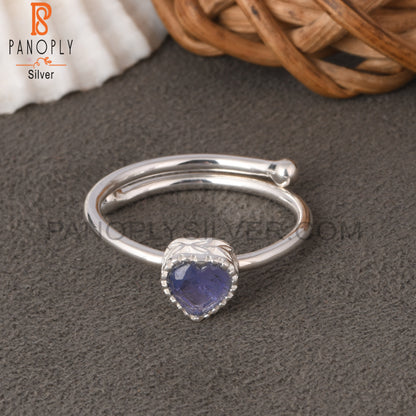 Tanzanite Heart Shape 925 Sterling Silver Ring