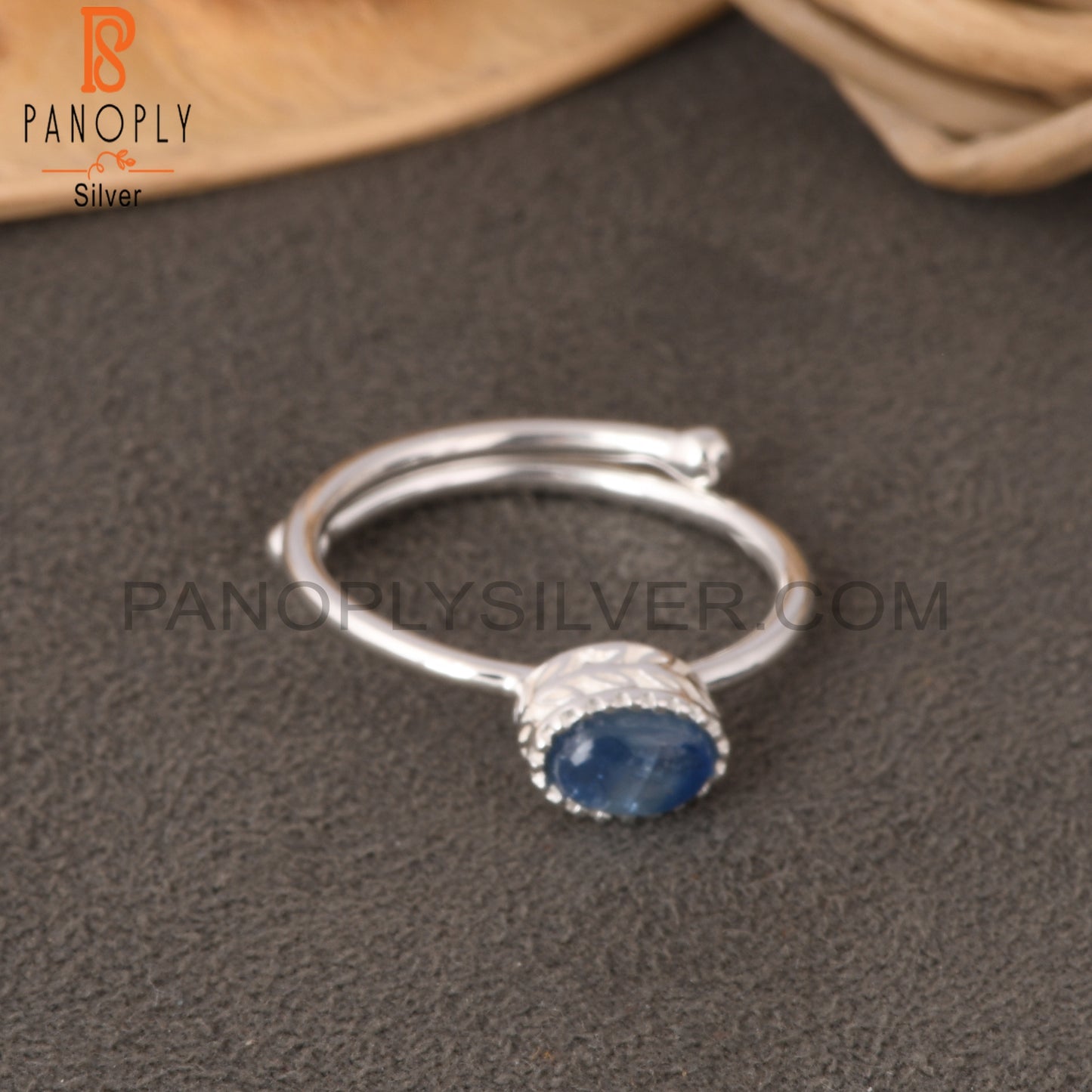 Kyanite Oval Shape 925 Sterling Silver Stacking Ring