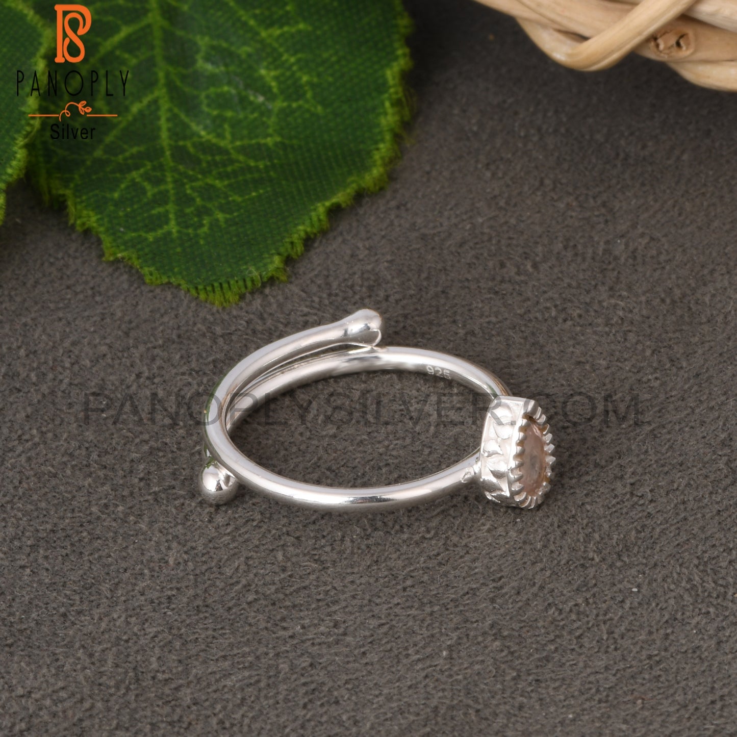 Rose Quartz Pear Shape 925 Sterling Silver Ring