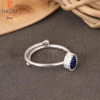 Lapis Pear 925 Sterling Silver Blue Stone Ring