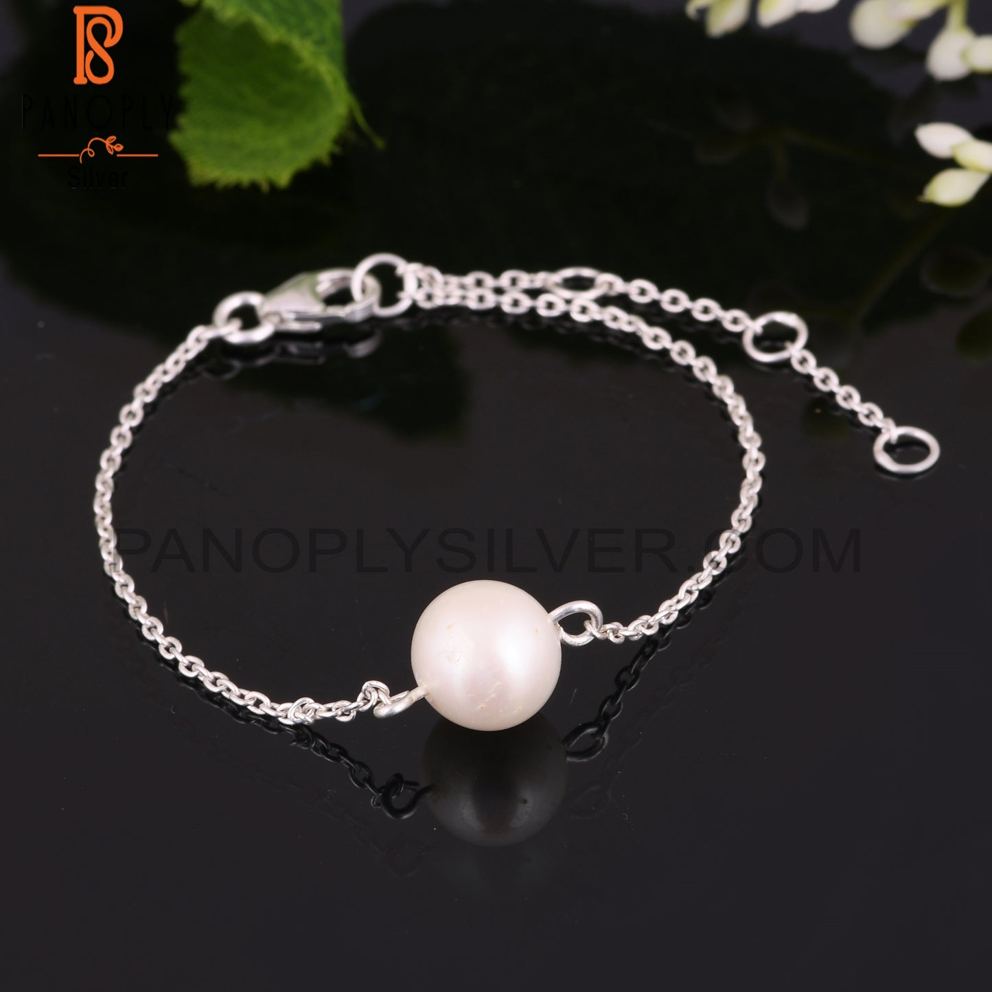 Pearl Round Shape 925 Sterling Silver Bracelet