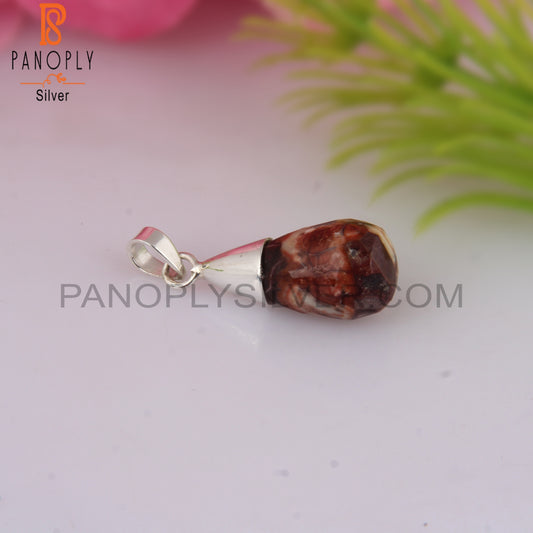 Birdeye Jasper Drop Shape 925 Sterling Silver Pendant