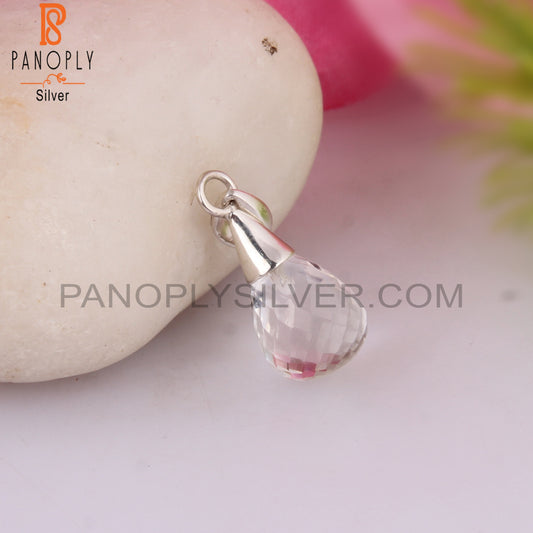 Crystal Quartz Drop Shape 925 Sterling Silver Pendant