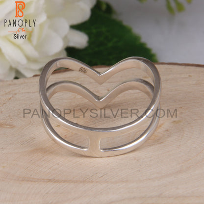 Double Band 925 Sterling Silver Ring For Girls