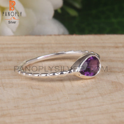 Amethyst Pear 925 Party Ring