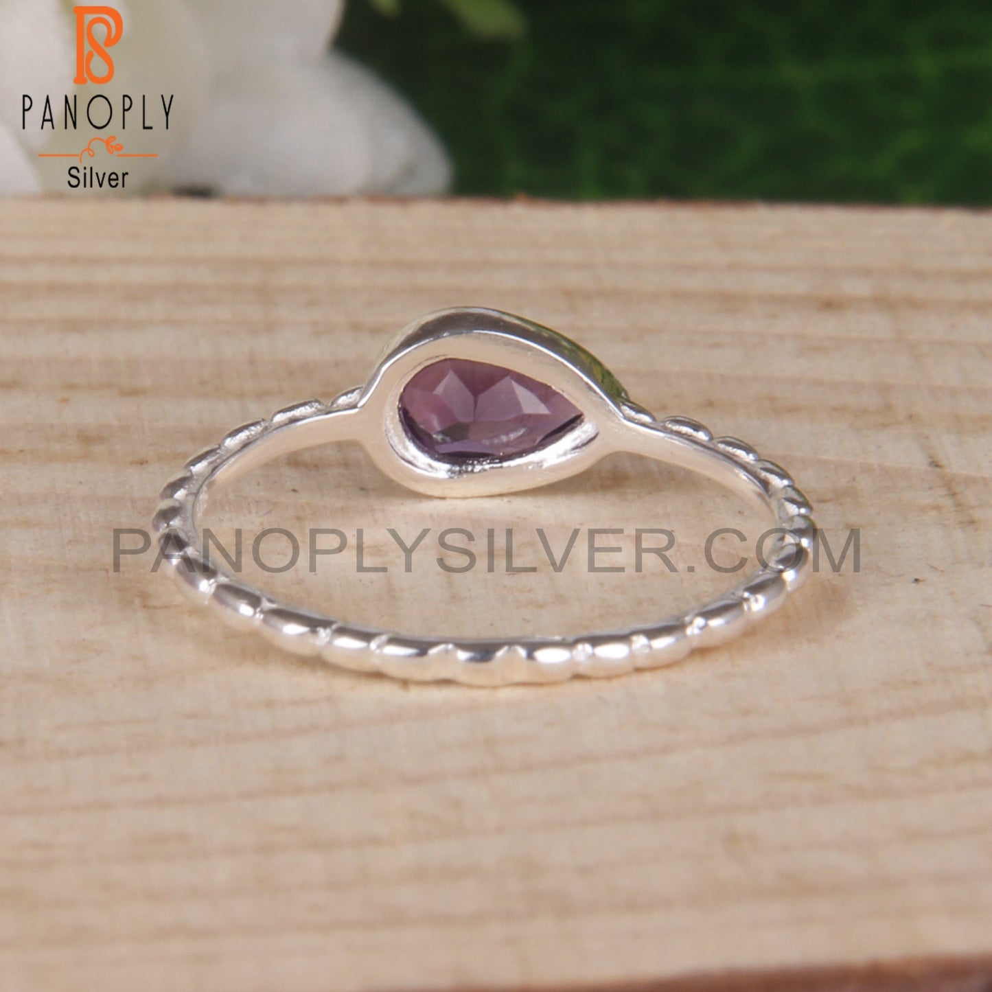 Amethyst Pear 925 Party Ring