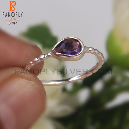 Amethyst Pear 925 Party Ring