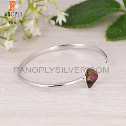 Bio Tourmaline 925 Sterling Silver Cuff