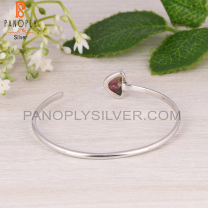 Bio Tourmaline 925 Sterling Silver Cuff