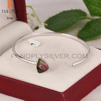 Bio Tourmaline 925 Sterling Silver Cuff