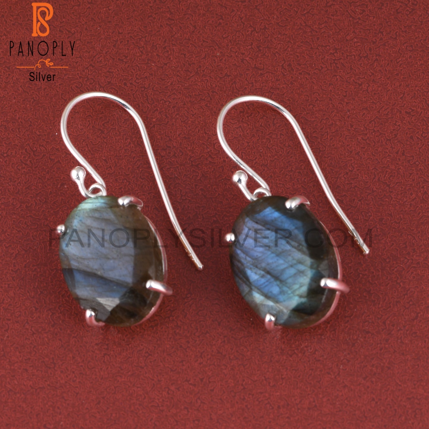 Labradorite Oval Shape 925 Sterling Silve Earrings