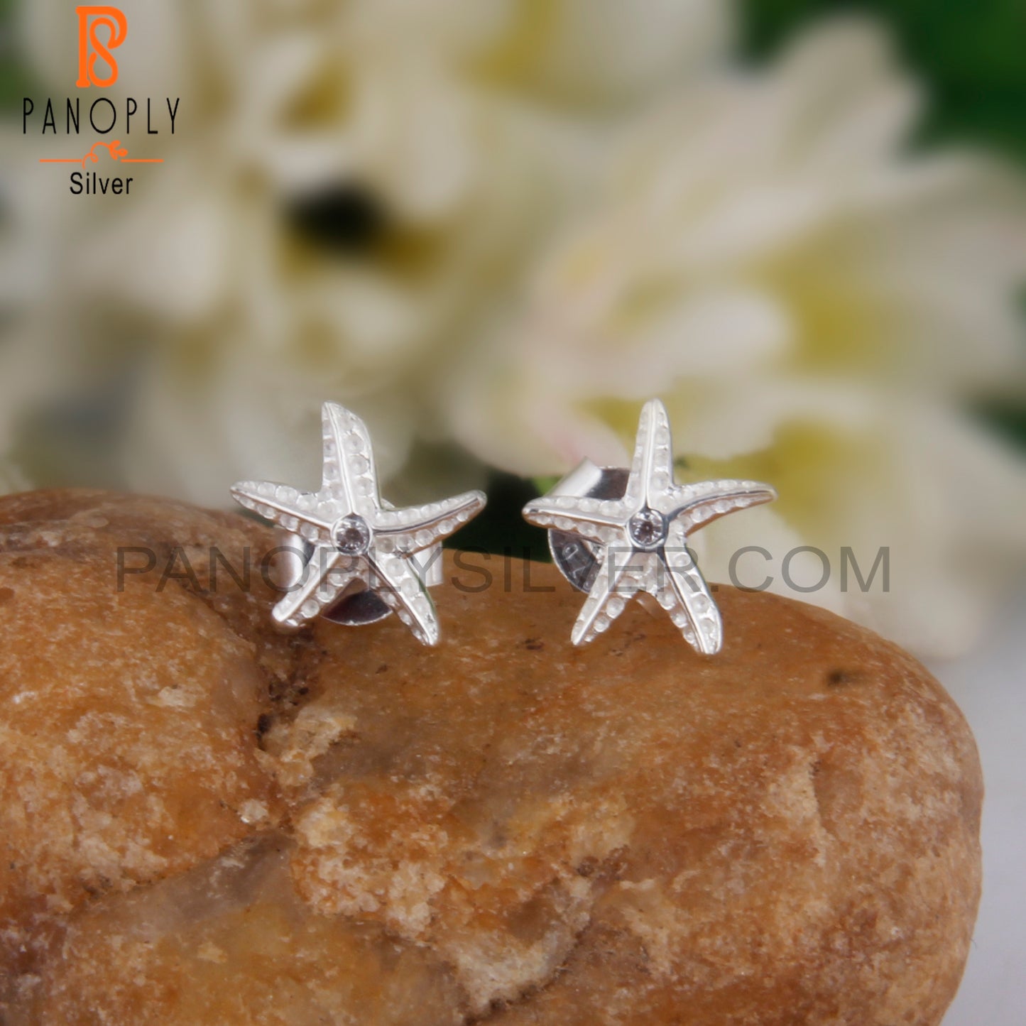 Cubic Zirconia 925 Sterling Silver Star Earrings