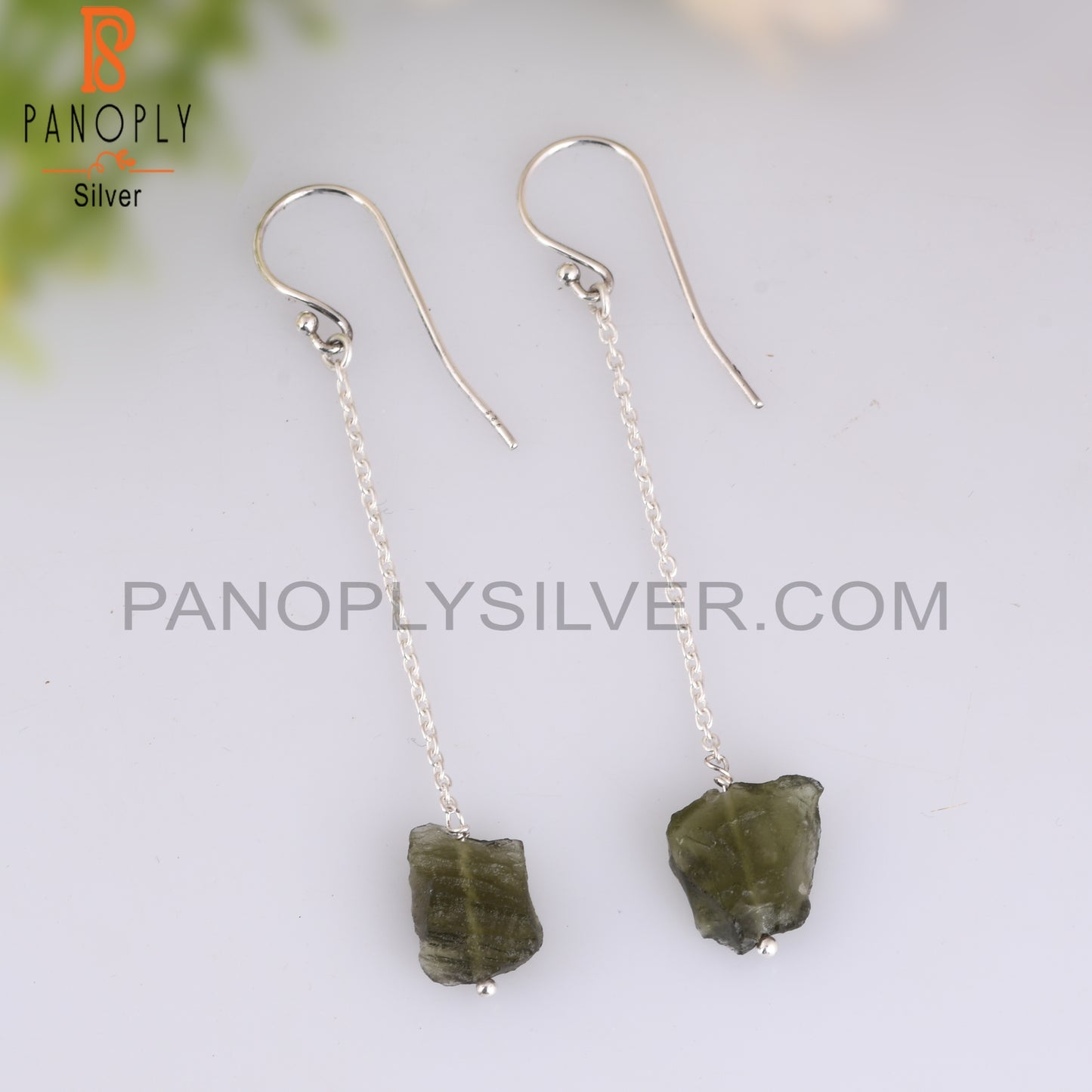 Lightweight Moldavite 925 Sterling Silver Earrings