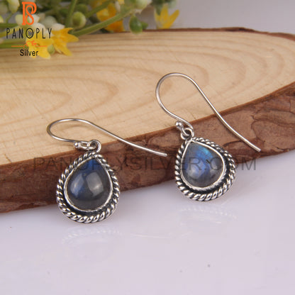 Labradorite Pear Shape 925 Sterling Silver Earrings