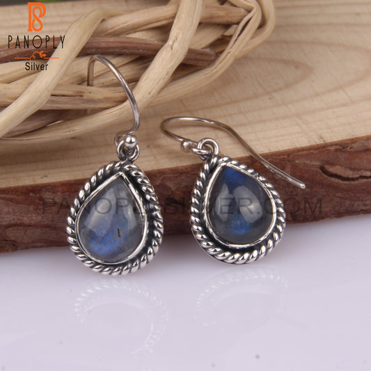 Labradorite Pear Shape 925 Sterling Silver Earrings