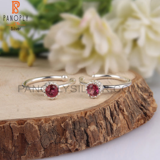 Pink Topaz 925 Sterling Silver Hoop Earrings