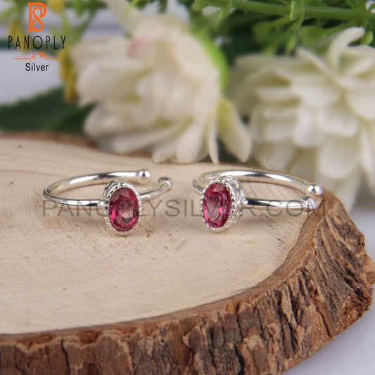 Pink Topaz Oval Shape 925 Sterling Silver Earrings