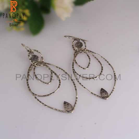 Petal 925 Sterling Silver Hoop Earwire Earrings