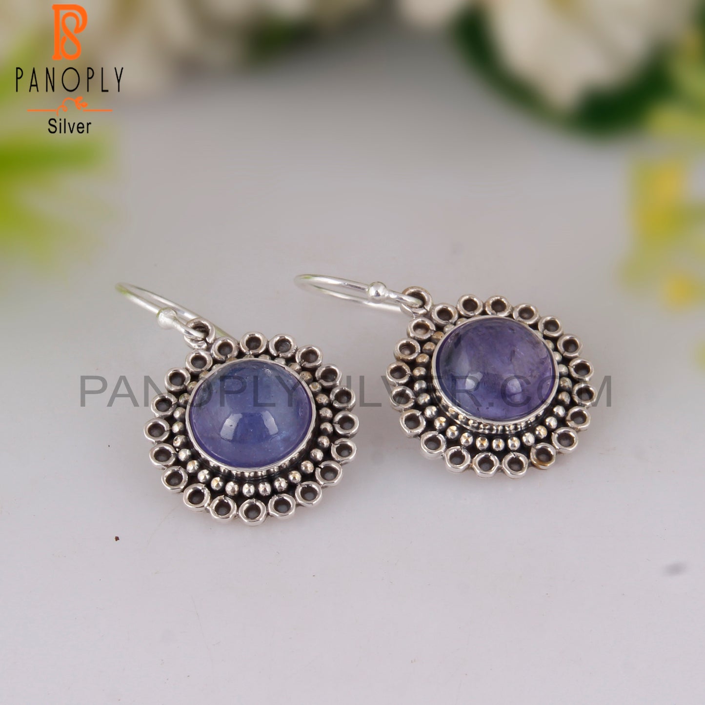 Tanzanite Round 925 Sterling Silver Earrings