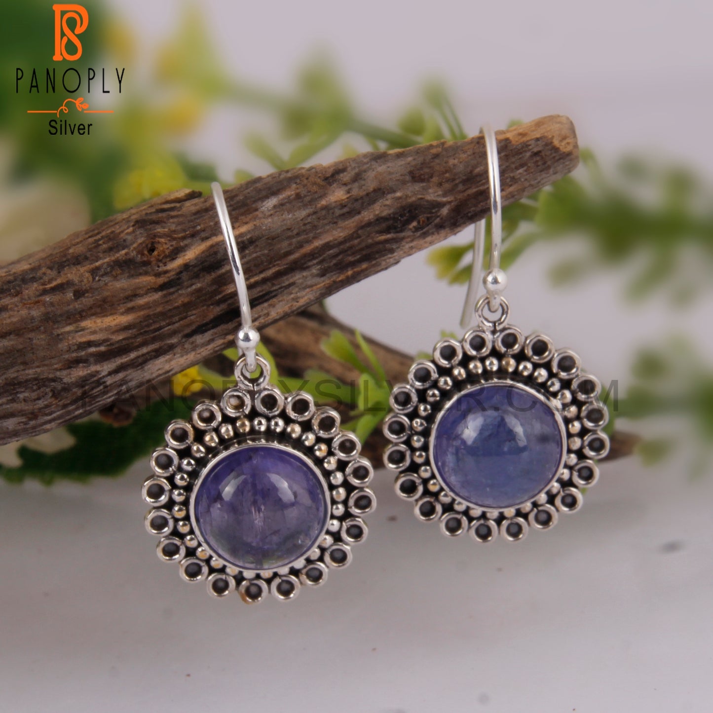 Tanzanite Round 925 Sterling Silver Earrings