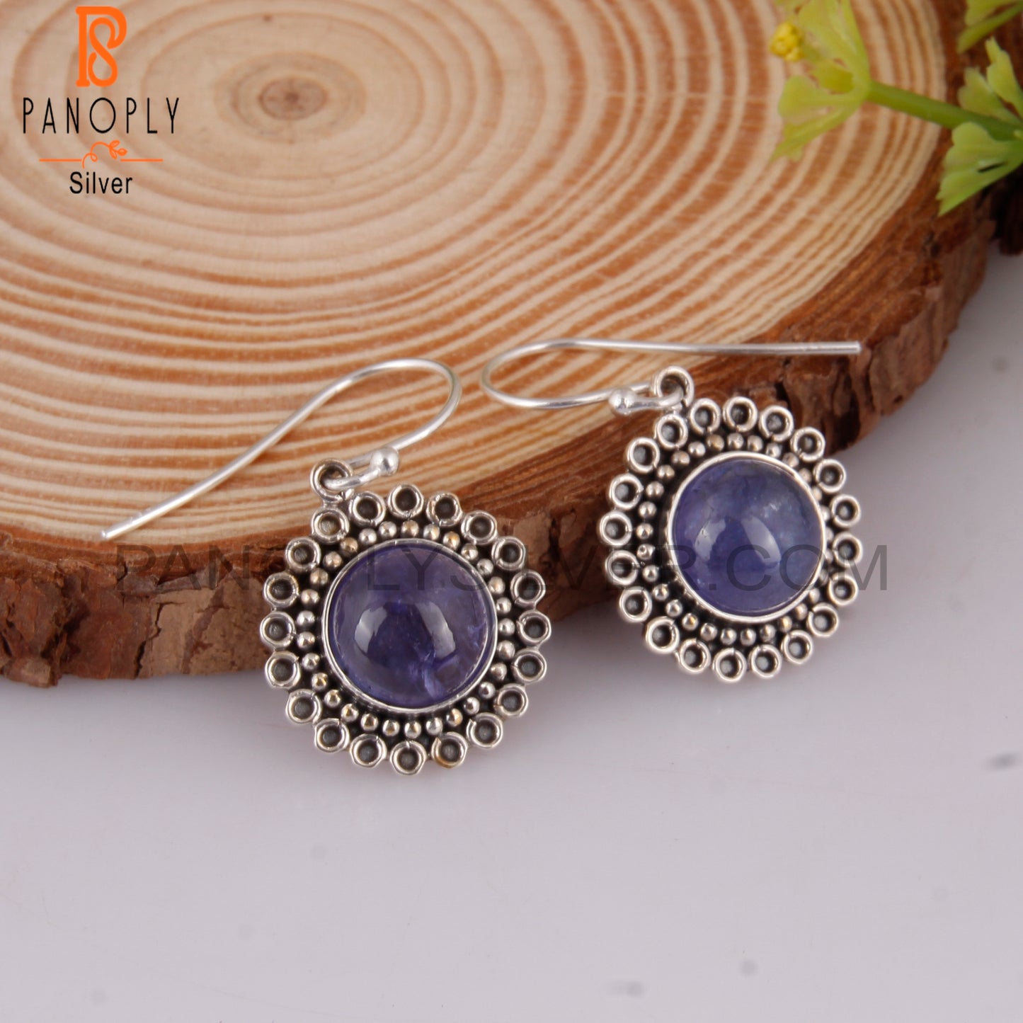 Tanzanite Round 925 Sterling Silver Earrings