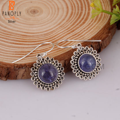 Tanzanite Round 925 Sterling Silver Earrings