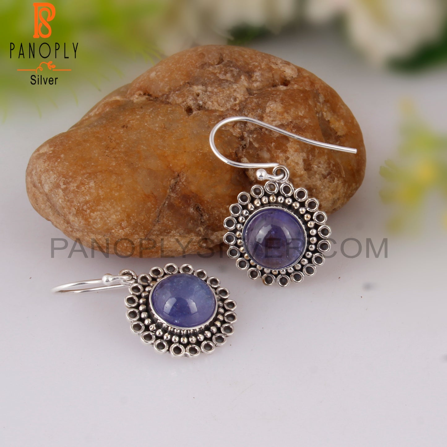 Tanzanite Round 925 Sterling Silver Earrings