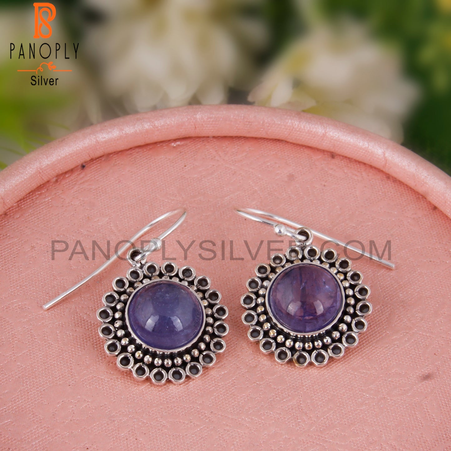 Tanzanite Round 925 Sterling Silver Earrings