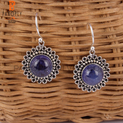 Tanzanite Round 925 Sterling Silver Earrings