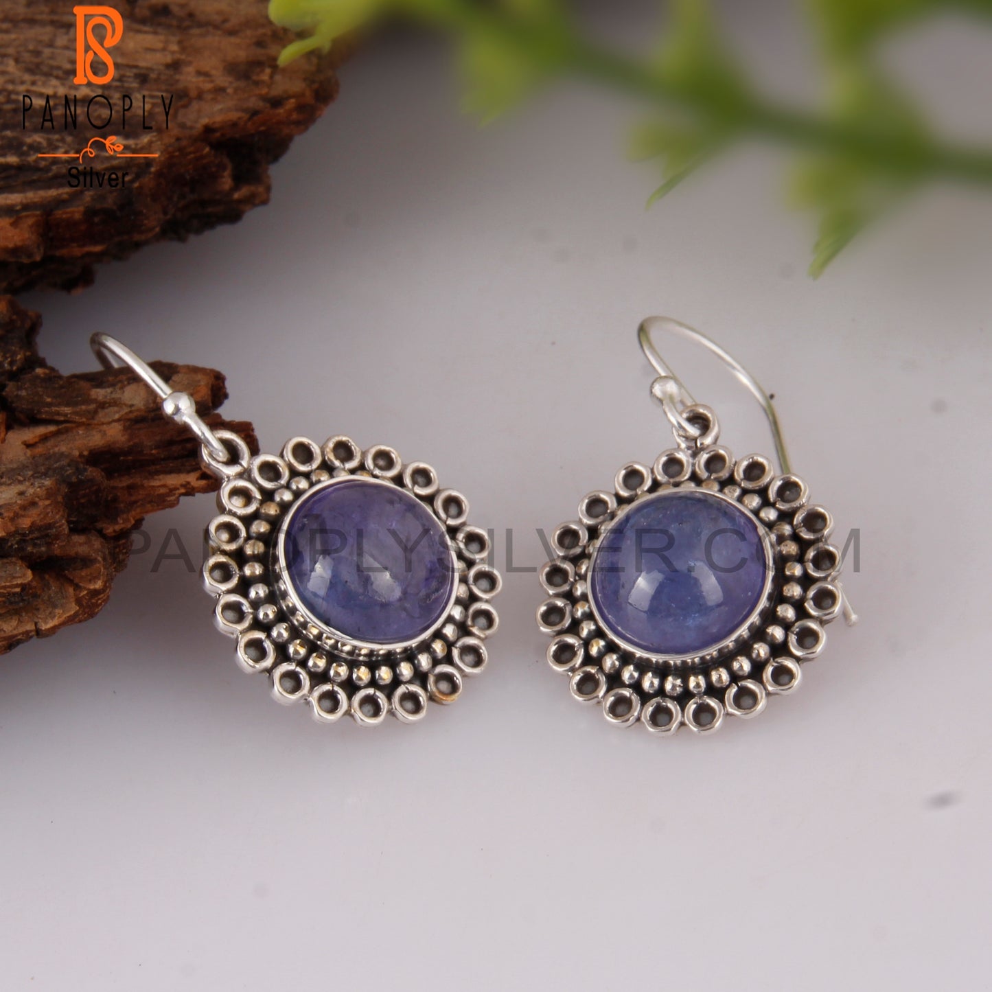 Tanzanite Round 925 Sterling Silver Earrings