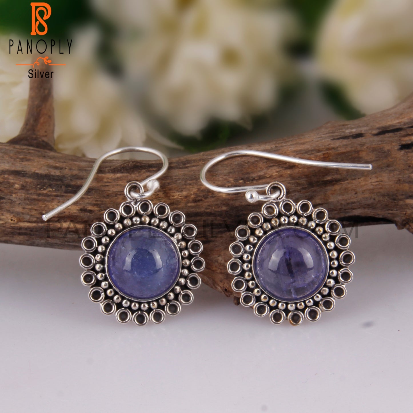 Tanzanite Round 925 Sterling Silver Earrings