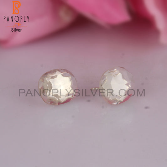 Attractive Crystal Quartz Oval Silver Earrings for Party Wear