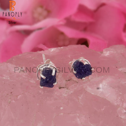 Tanzanite Rough 925 Sterling Silver Studs Earrings