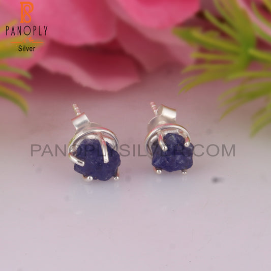 Tanzanite Rough 925 Sterling Silver Studs Earrings