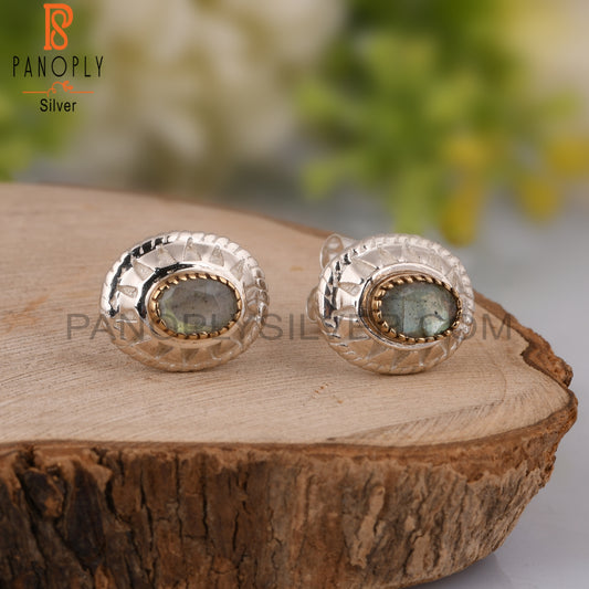 Labradorite Oval Shape 925 Sterling Silver Earrings