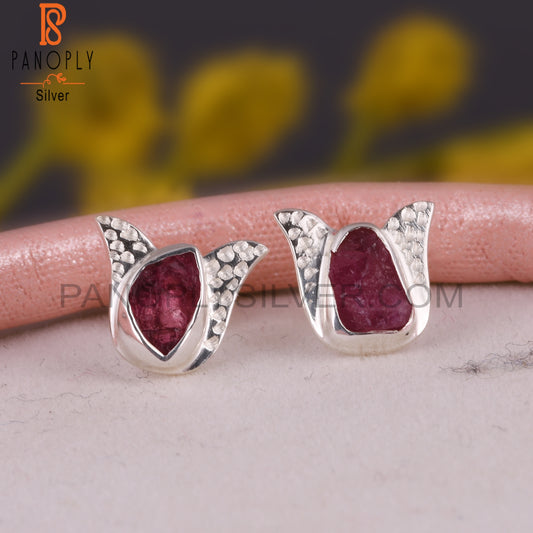 Ruby 925 Sterling Silver Earrings