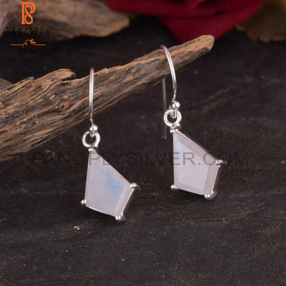 Rainbow Moonstone Kite 925 Sterling Silver Earrings