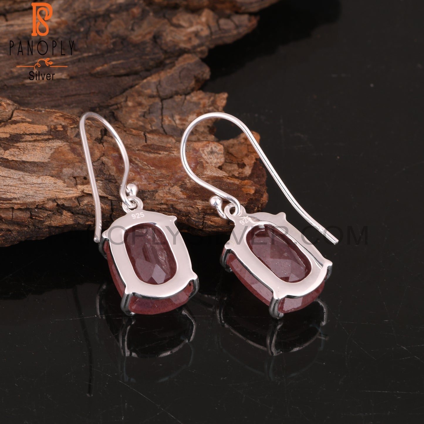 Strawberry Quartz Cushion 925 Sterling Silver Earrings