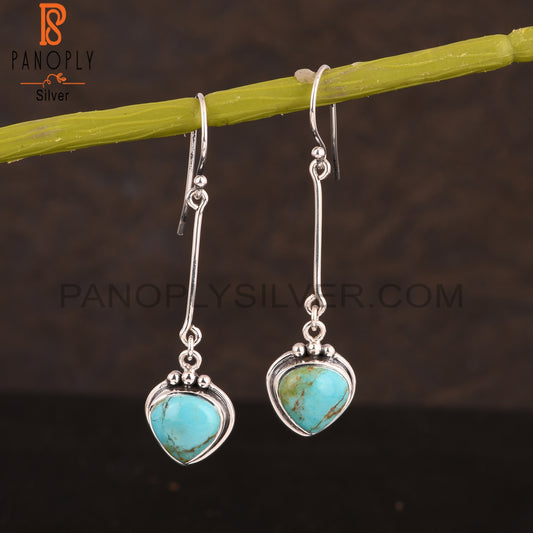 Kingman Turquoise Heart 925 Sterling Silver Earrings