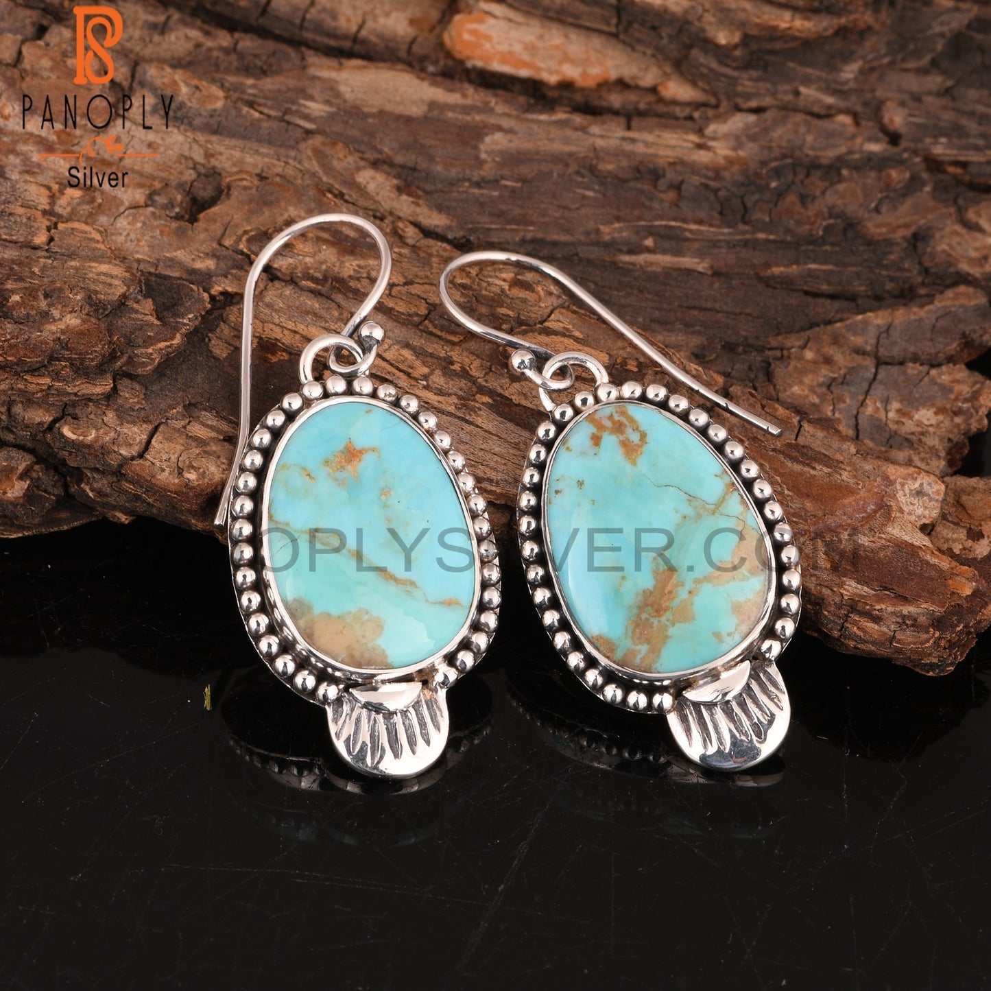 Kingman Turquoise 925 Sterling Silver Earrings