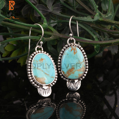 Kingman Turquoise 925 Sterling Silver Earrings